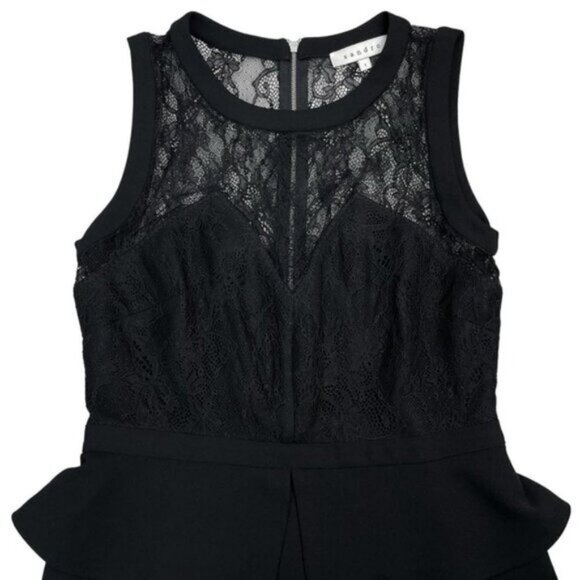 Sandro Paris Women's Lace Peplum Dress Small Black - Picture 2 of 7